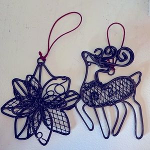Crafted metal Christmas ornaments. NWOT.